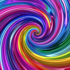 Obraz premium Vibrant colorful spiral with rainbow gradients. Abstract psychedelic background with dynamic swirls and a spectrum of hues.