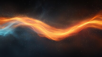 Obraz premium Abstract fiery wave, cosmic background, energy flow, design element