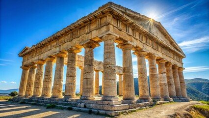 Obraz premium Majestic Segesta Doric Temple in Sicily, Ancient Greek Ruins, Italy