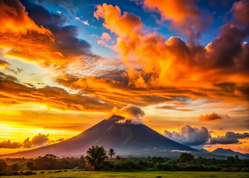 Majestic Silhouette of Cloud-Shrouded Mount Halcon, Mindoro, Philippines