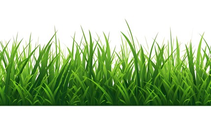 Realistic vector seamless grass border with fresh blades of grass
