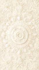 Intricate white floral relief design