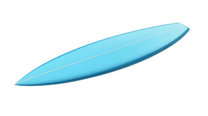Blue surfboard isolated on white background


