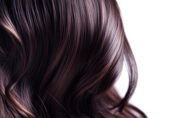 Fototapeta premium Glossy Dark Brunette Hair Close-Up on White