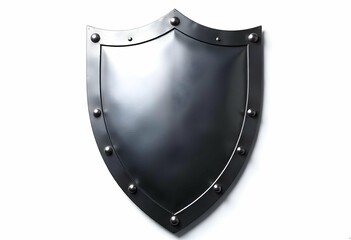 metal shield isolated on white,Black Metal Shield – Medieval Armor Protection
