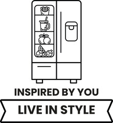 Fototapeta premium A refrigerator with a white background and a black border