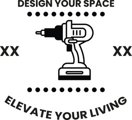 Illustration in the concept of interior design in line style