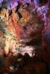 Lava cave (tunnel) Raufarholshellir near Reykjavík, Iceland
