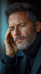 Fototapeta premium headache. portrait of a man