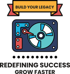 Obraz premium Illustration in the concept of Record player in line style