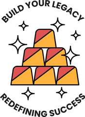 A gold stack of coins with a white background