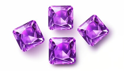 purple diamond on white background, gem, jewerly