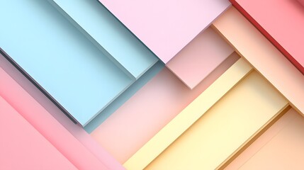 Abstract design featuring geometric layered colorful and pastel elements