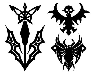 Fototapeta premium silhouette Neo Tribal Gothic Tattoo set vector illustration