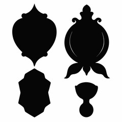 black and white vintage dividing shapes Border vector illustration