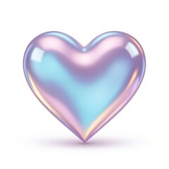 Iridescent heart symbol on a white background