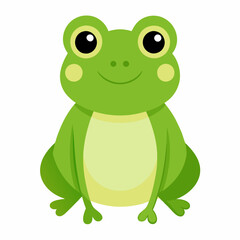Cartoon cute Frog vector on white background.
