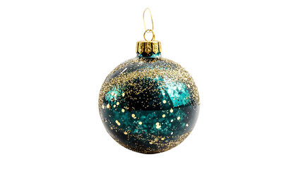 Teal and gold Christmas bauble decoration