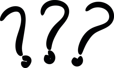 Three Hand-Drawn Question Marks Vector Design Element
