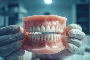 Fototapeta premium Dentist Holding Dental Model for Clinic.