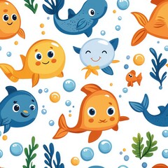 seamless pattern with fishes