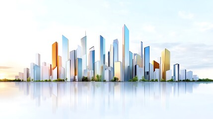 Cityscape urban development futuristic architecture modern design skyline view