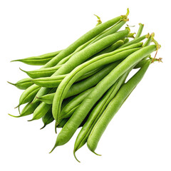 fresh green beans on a transparent background