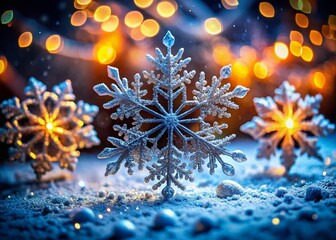 Night Photography: Sparkling Snowflakes - Winter Wonderland Design