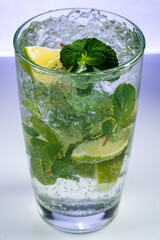mojito classic cocktail in a tall glass