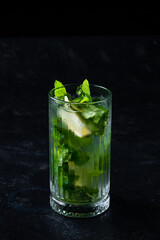 mojito classic cocktail in a tall glass