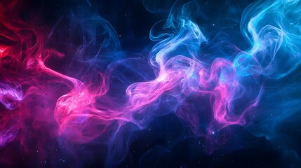 Fototapeta premium Abstract Rendering of Vibrant Colored Smoke Against a Dark Background