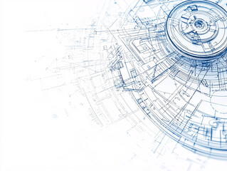 Technical blueprint abstract design with architectural engineering elements for construction
