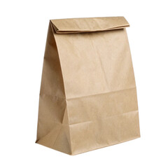 Brown paper bags isolated on transparent background Generative Ai