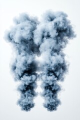 Thick black smoke rising into clear blue sky dramatic environmental disaster scene symbolizing air pollution climate crisis and ecological impact on atmosphere