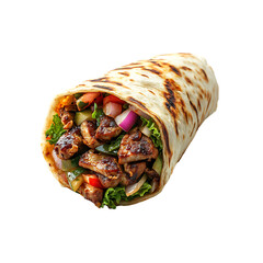 shawarma isolated on a transparent background, in a PNG format