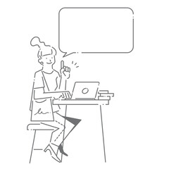 自由に働く若い世代　シンプルでお洒落な線画イラスト