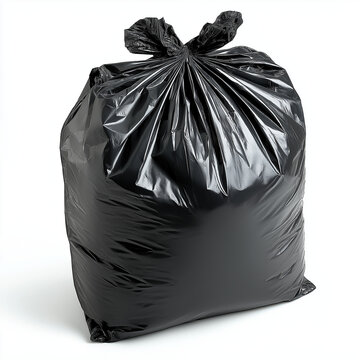 Trash Black Bag isolated on white background