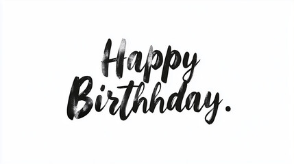 A detailed collection of hand-drawn "Happy Birthday" typography designs in black and white, featuring a variety of artistic lettering styles.