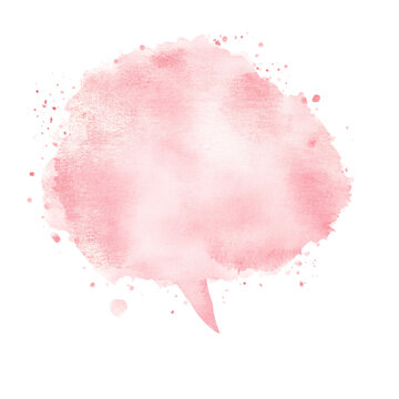 Watercolor speech bubble illustration on transparent background. Design element for communication, text, dialog, message and graphic design