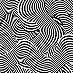 Abstract background. Black and white curved line stripe Mobius wave. Eps 10