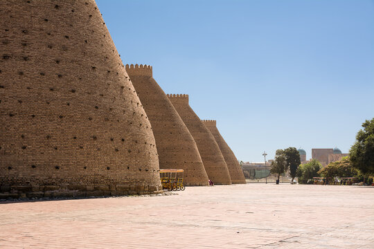 Bastions of the protective walls of the Citadel of Bukhara also called Arc