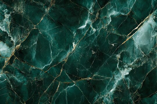 Green marble texture with gold veins. Neural network AI generated