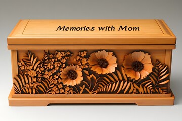 Handcrafted Wooden Box with Carved Floral Design for Keepsake Memories