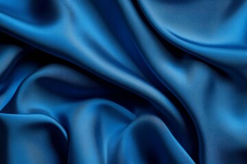 Obraz premium Wavy light blue silk fabric with soft folds. Neural network AI generated