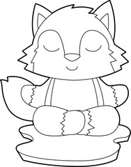 Wolf Yoga Fitness Meditation Animal Vector Graphic Art Illustration