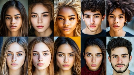 Obraz premium Diverse Faces in Harmony: A Celebration of Multicultural Unity and Shared Humanity 