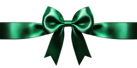 St Patrick's day themed green bow isolated on white background
