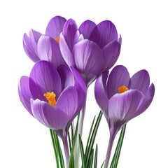 Naklejka premium Crocus Flower isolated on transparent background