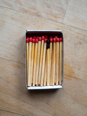 Match, matchbox on the table