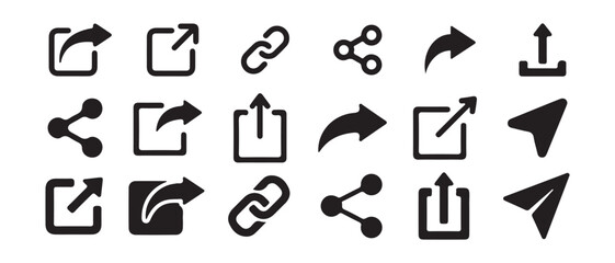 Share icon set. Share arrow, link, connection icon. simple modern black vector illustration eps 10.